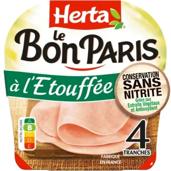 Herta Jambon à L'étouffé 4 Tranches 140g Herta Jambon à L'étouffé 4 Tranches 140g