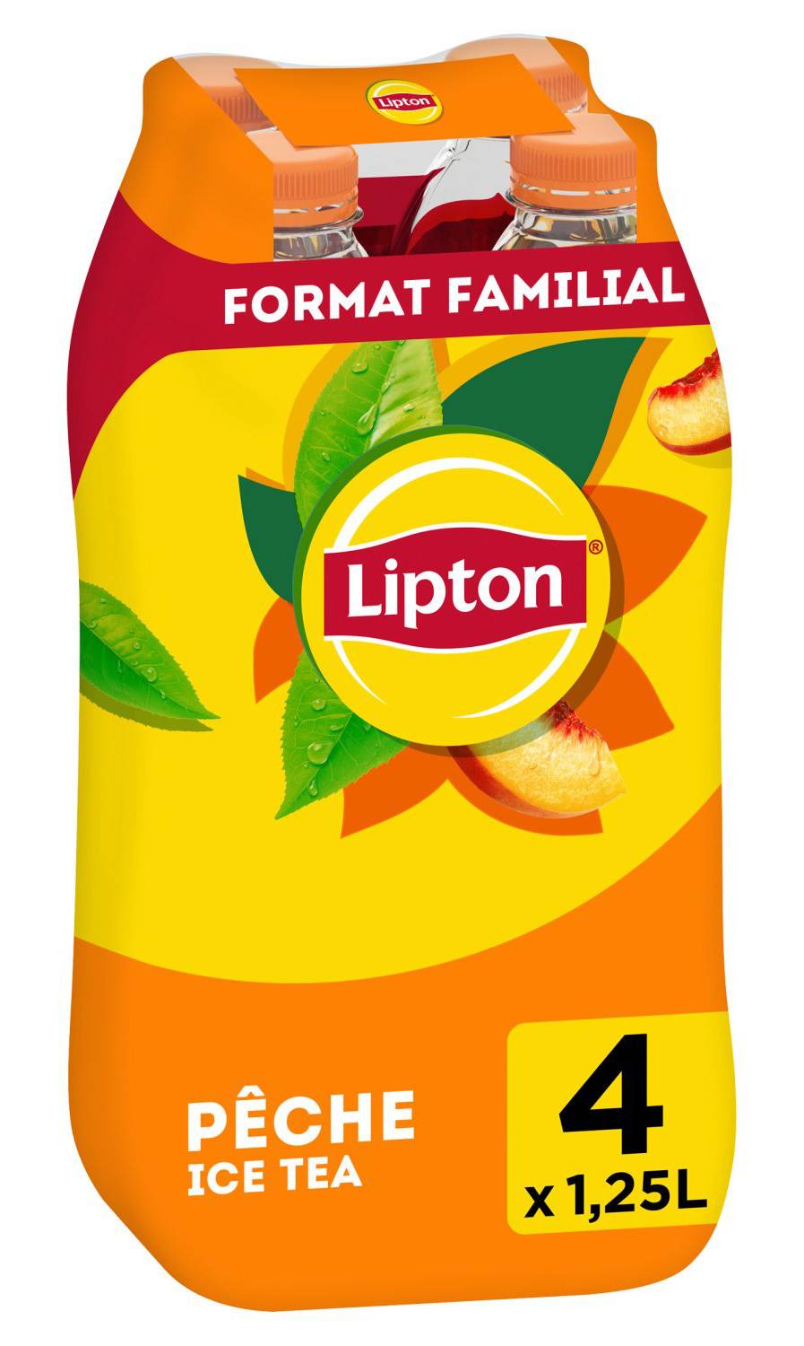 Lipton - Boisson à base de thé, pêche (4 x 1,25L)