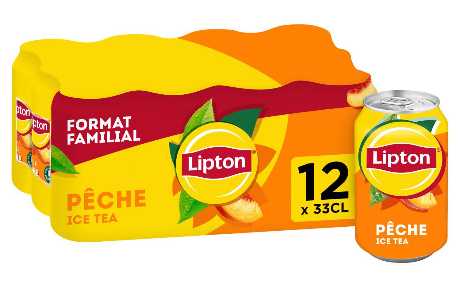 Lipton - Ice tea saveur pêche format familial (12 x 330ml)